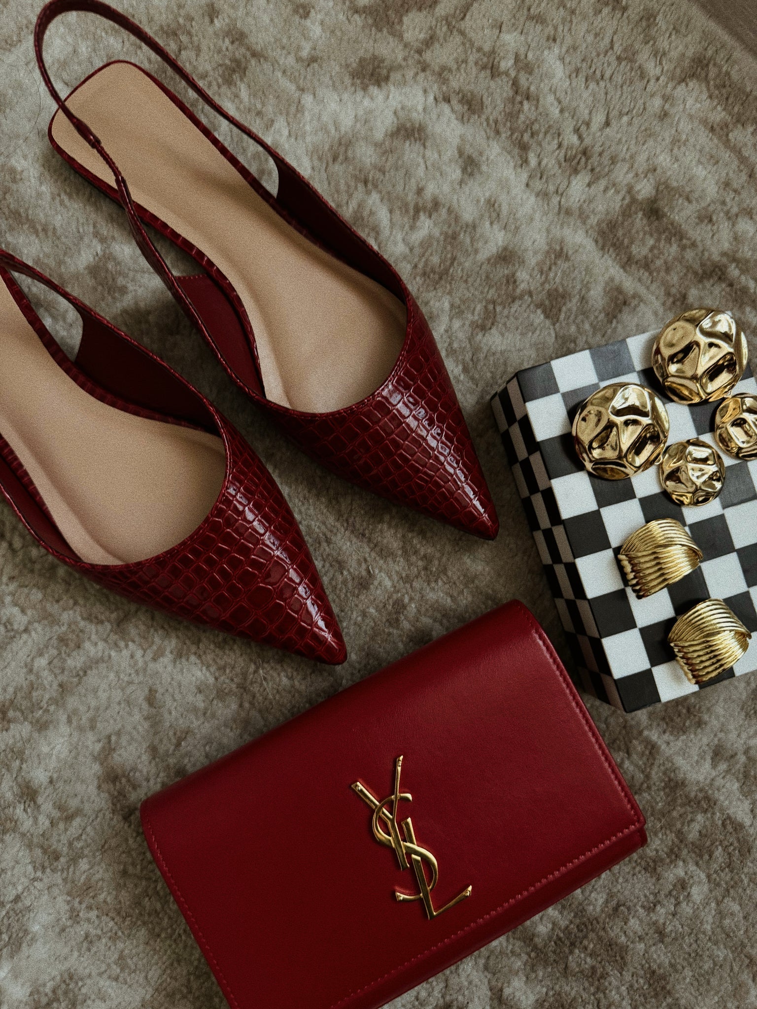 Ashlyn Pointed Toe Flats-Cherry Croc