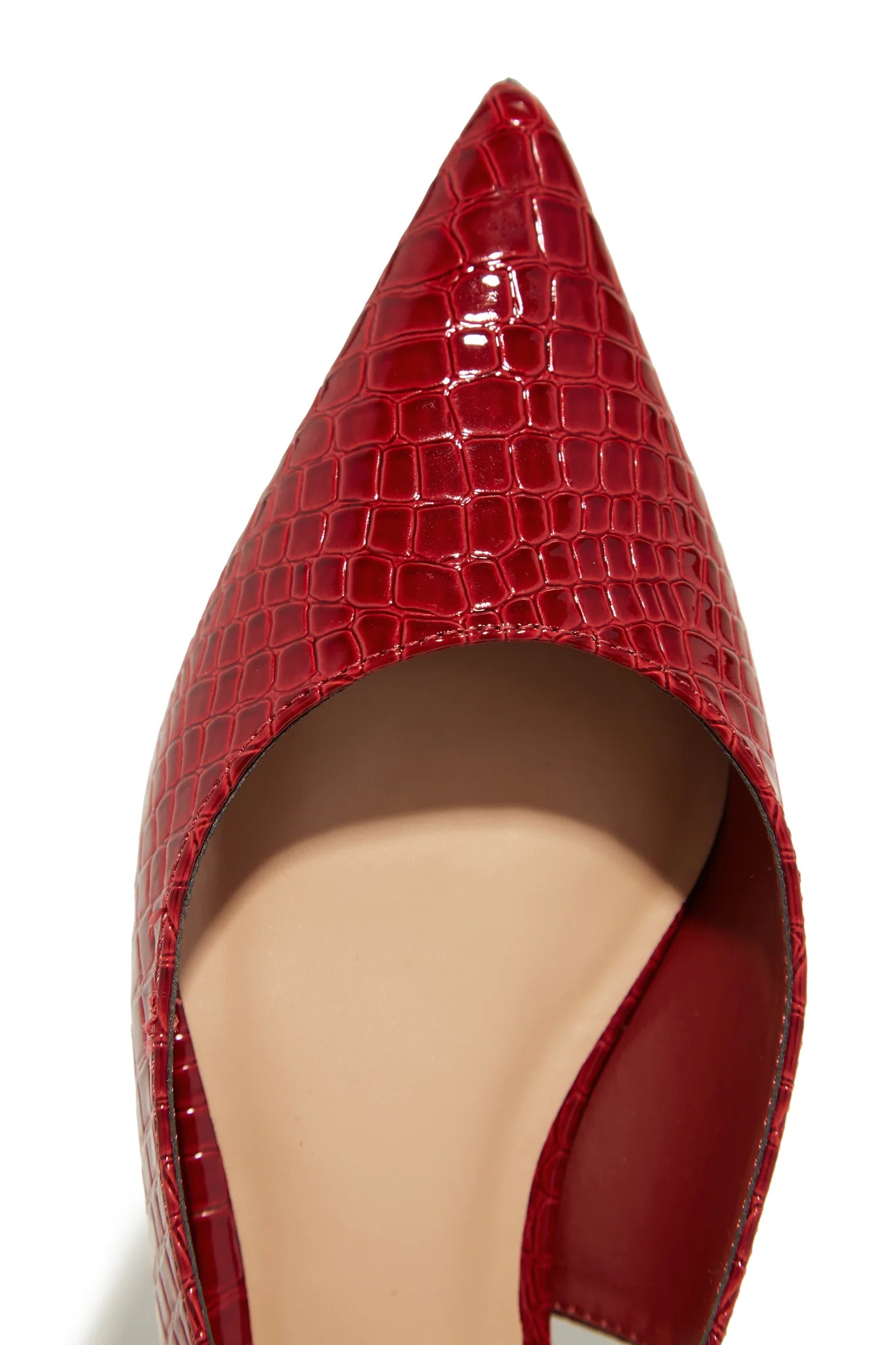 Ashlyn Pointed Toe Flats-Cherry Croc