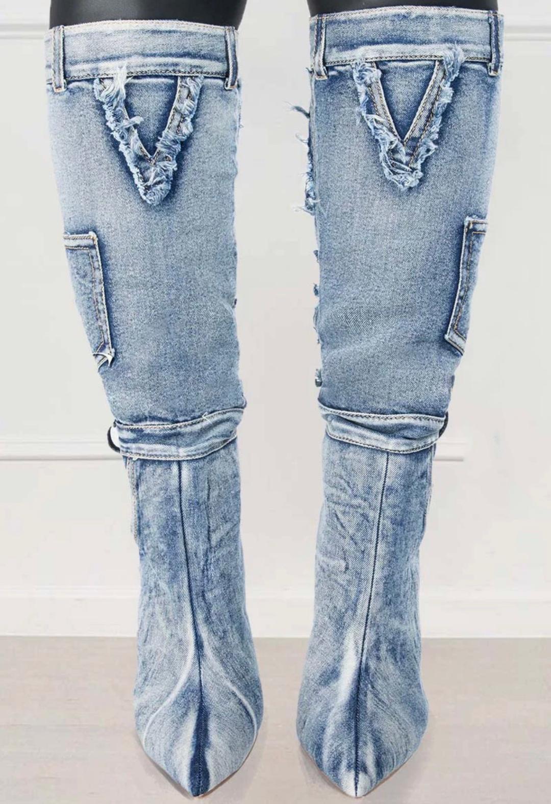 Scarlet Denim Boots