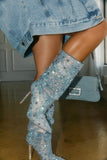 Chelsea Embellished Denim Boots