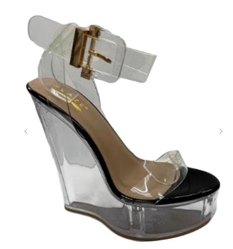 Alicia Wedge Heels- Black