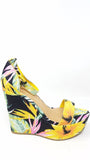 Chelsea Wedge Heels- Yellow Floral