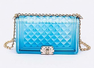 Diamond Clear Jelly Purse-Blue