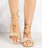 Beverly String Up Sandal - Nude