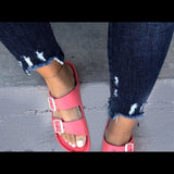 Yasmin Slide Sandals- Coral