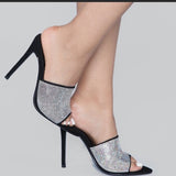 Black Rhinestone Mules. - Atlanta Shoe Studio