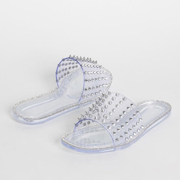 Josie Clear Spiked Sandals - Atlanta Shoe Studio