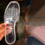 Josie Clear Spiked Sandals - Atlanta Shoe Studio