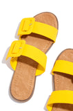 Lydia Double Buckle Sandals- Yellow - Atlanta Shoe Studio
