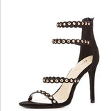 Black studded Strappy Heels - Atlanta Shoe Studio