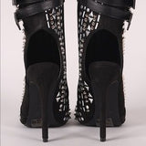 Eleanor Hot Suede Studded Booties - Atlanta Shoe Studio