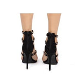 Black studded Strappy Heels - Atlanta Shoe Studio
