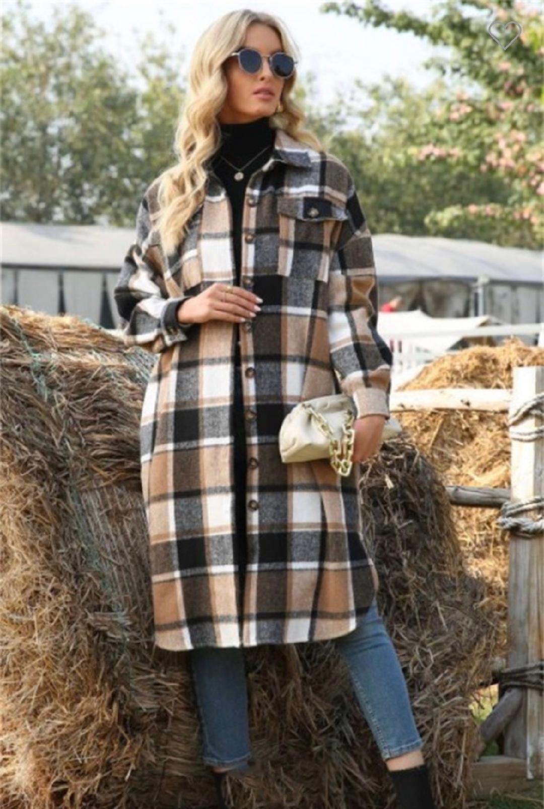 Madison Plaid Shacket - Brown