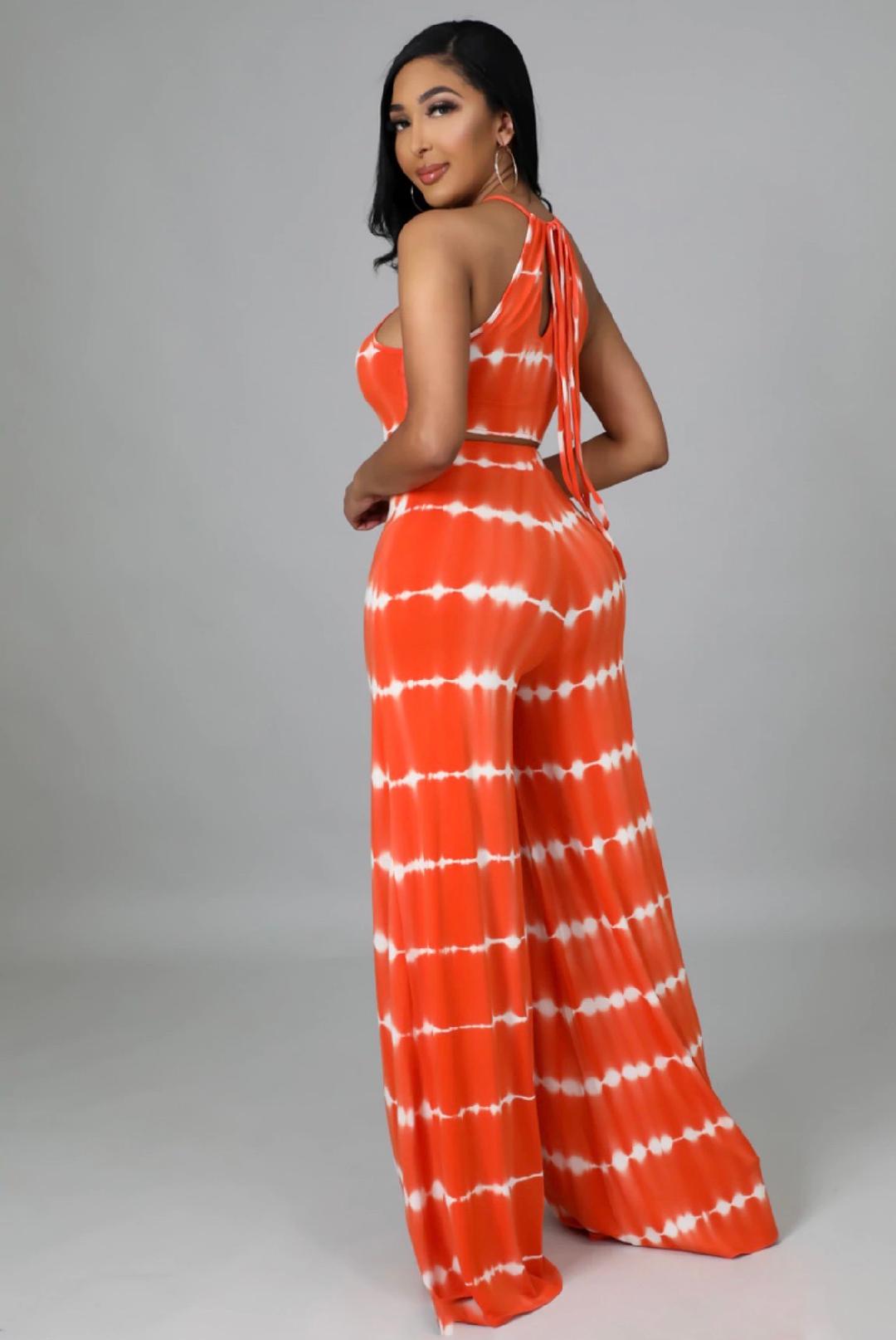 Yours Endlessly Pant Set - Orange