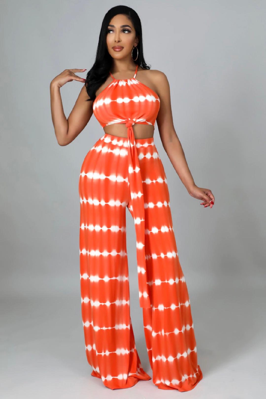 Yours Endlessly Pant Set - Orange
