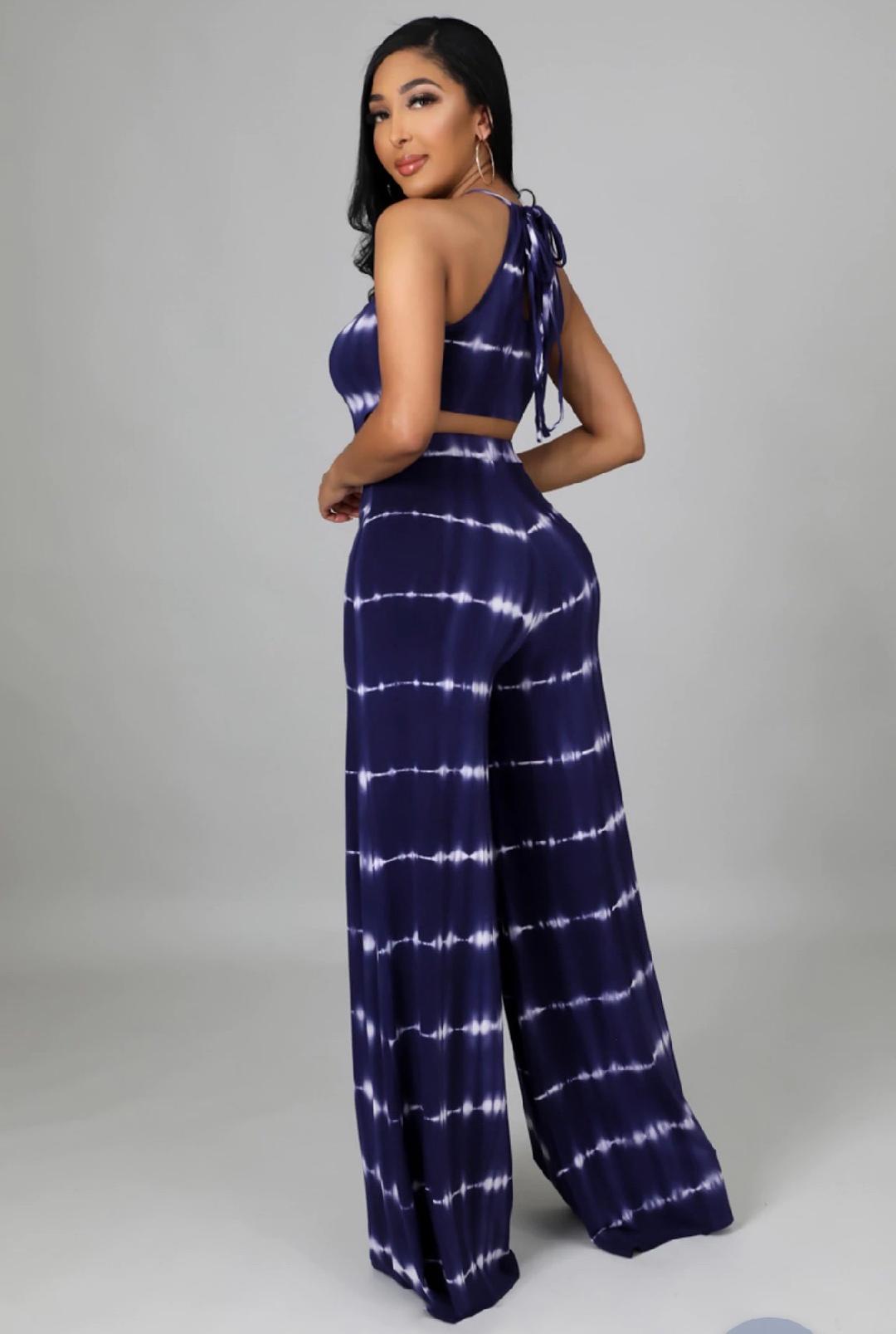 Yours Endlessly Pant Set - Navy