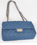 Denim Shoulder Bag- Medium Blue