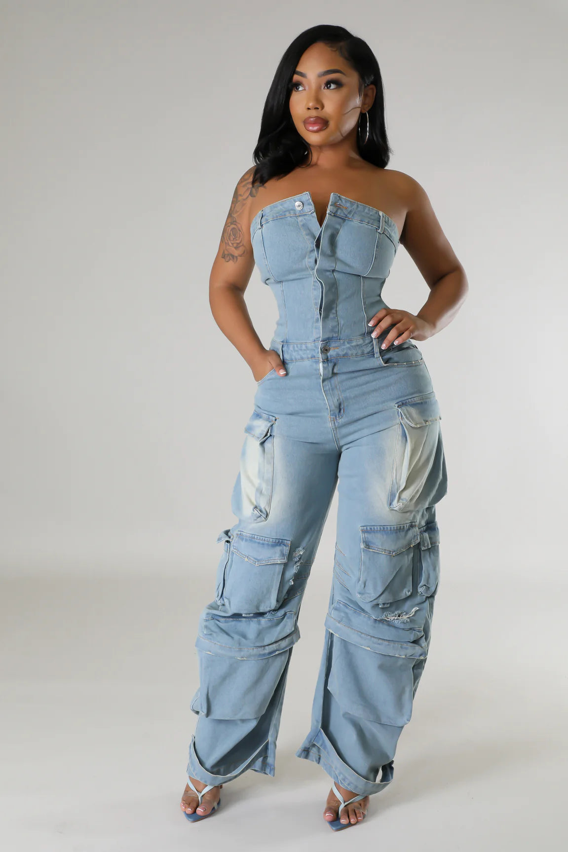 Brooklyn Jumpsuit Denim Blue Atlanta Shoe Studio
