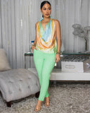 Carmen Multi-Color Draped Open Back Top