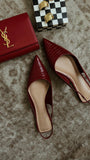 Ashlyn Pointed Toe Flats-Cherry Croc