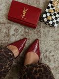 Ashlyn Pointed Toe Flats-Cherry Croc