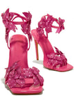 Romi Flower Heels-Pink