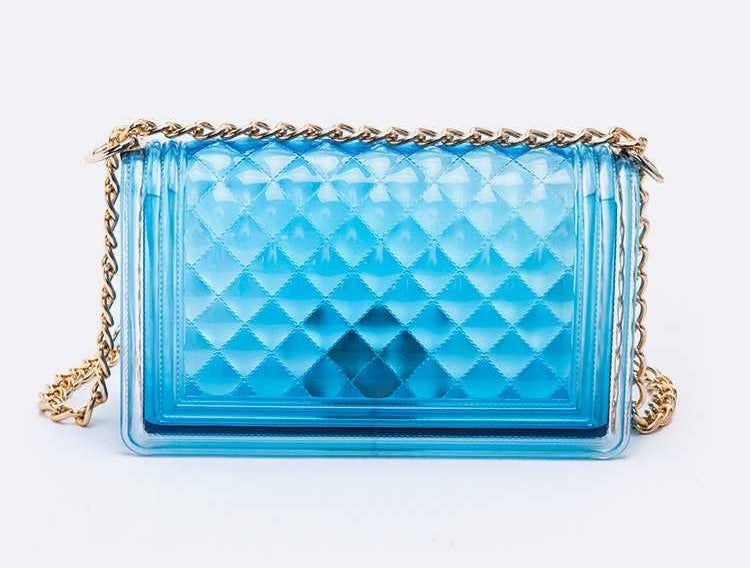 1027 - BLUE JELLY PURSE (LARGE) – Hot Miami Shoes
