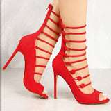 Catrina Red button Heels - Atlanta Shoe Studio