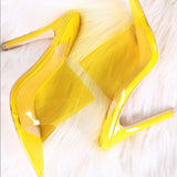 Yellow Clear Mules.