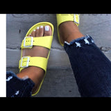 Yasmin  Slide Sandals- Yellow - Atlanta Shoe Studio