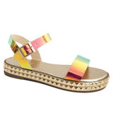 Meagan Multi Color Strappy Sandals.