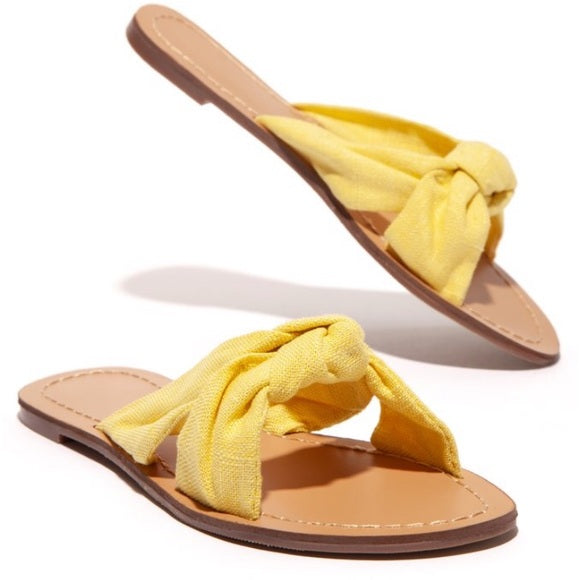 Yellow  Bow Tie Sandals.