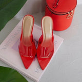Sophia Red Pointy front Mules.