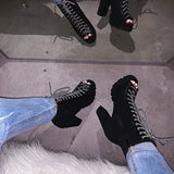 Davita Black Lug Sole Booties - Atlanta Shoe Studio