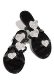 Jessica Heart Sandals- Black - Atlanta Shoe Studio