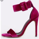 Purple buckle Heel Sandals. - Atlanta Shoe Studio