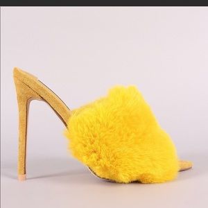 Penelope Fur Stiletto Mules - Atlanta Shoe Studio