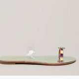 Allie Rhinestone Single Toe Sandals- Pink - Atlanta Shoe Studio