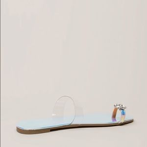 Allie Rhinestone Single Toe Sandals- Iridescent - Atlanta Shoe Studio