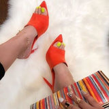 Cecelia Orange Mules - Atlanta Shoe Studio