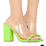 Abigail -Lime Single Strap Heels - Atlanta Shoe Studio
