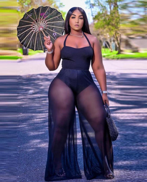 Chantel Sheer Wide Leg Jumpsuit-Black – Atlanta Shoe Studio