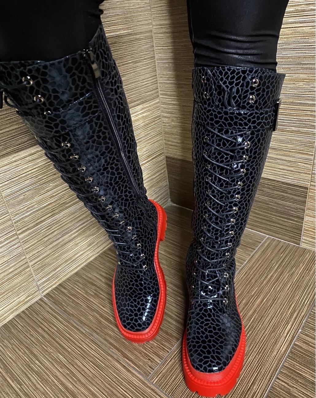 Corina Boots - Black/Red