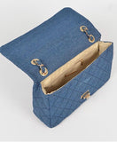 Denim Shoulder Bag- Medium Blue