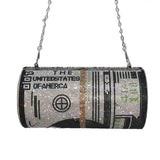 Money Clutch- White/Green *Large*